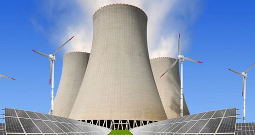 atomerőmű és napelem rendszer